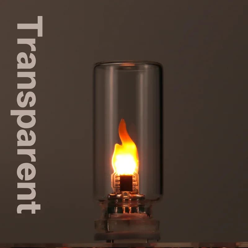 Lampes de nuit LED USB à effet de flamme vacillante, en verre dépoli transparent, pour voiture, mais