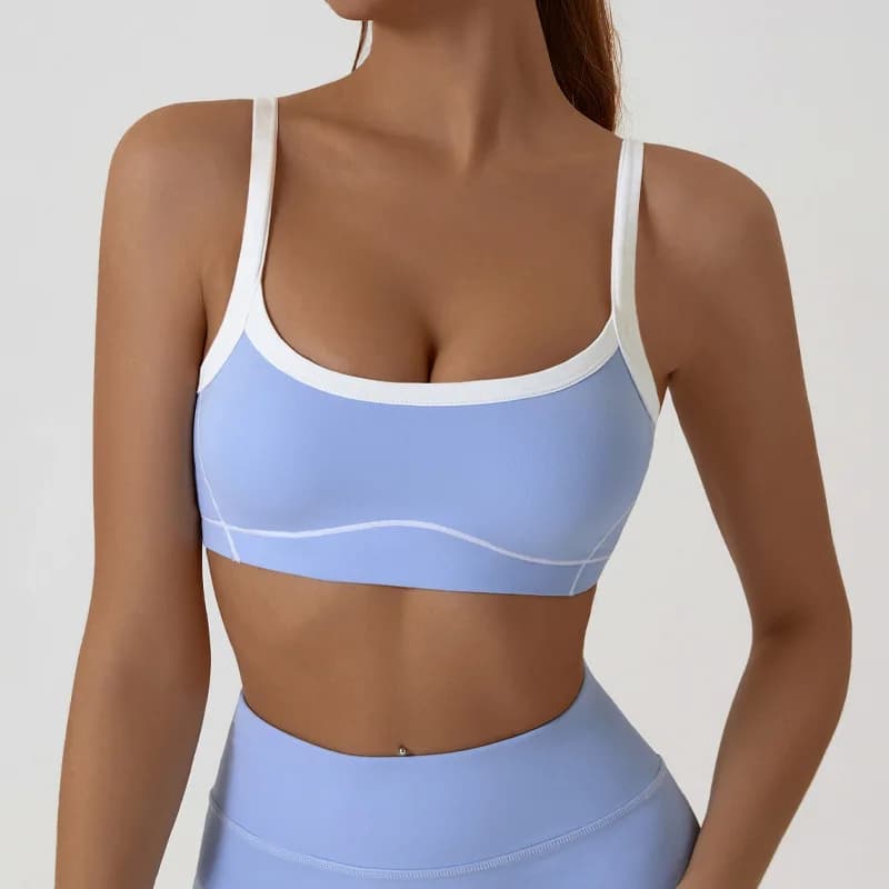 FUBEIKE Soutien-gorge de sport pour femme avec coussinet de poitrine Sensation nue Vêtements de yoga