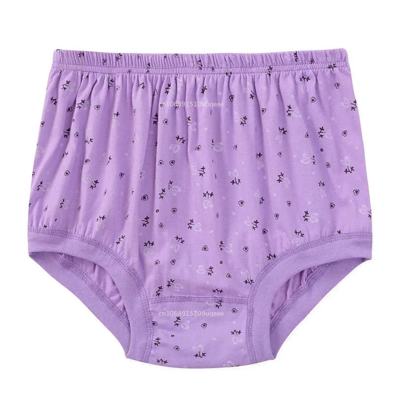 Femmes taille haute coton culottes sous-vêtements pour personnes d'âge moyen et personnes âgées impr