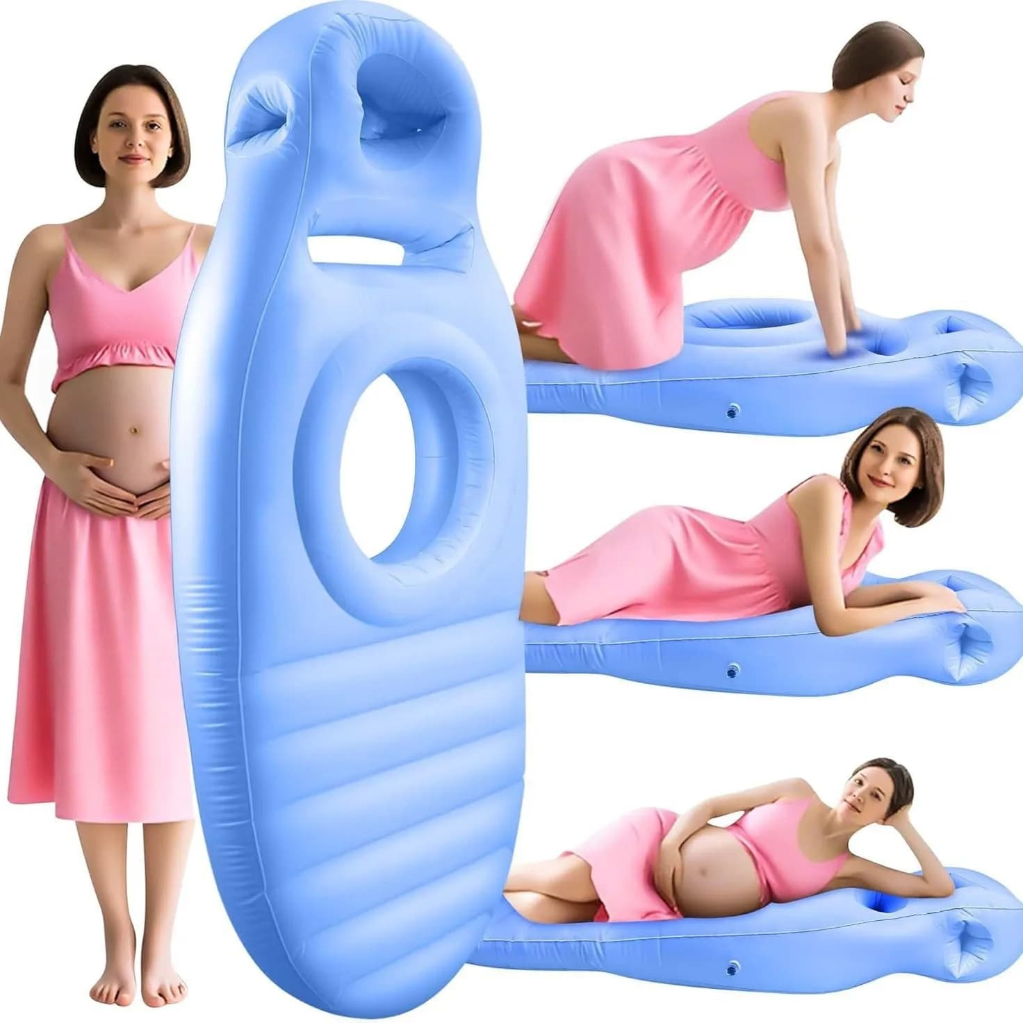 Coussin gonflable pour femmes enceintes avec trou pour le nombril, matelas de maternité pour soulage