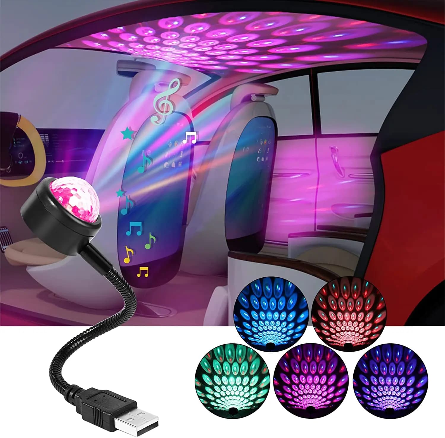 Mini USB musique rythme magique effet de scène lampe de Projection LED fête Disco DJ scène lumière v