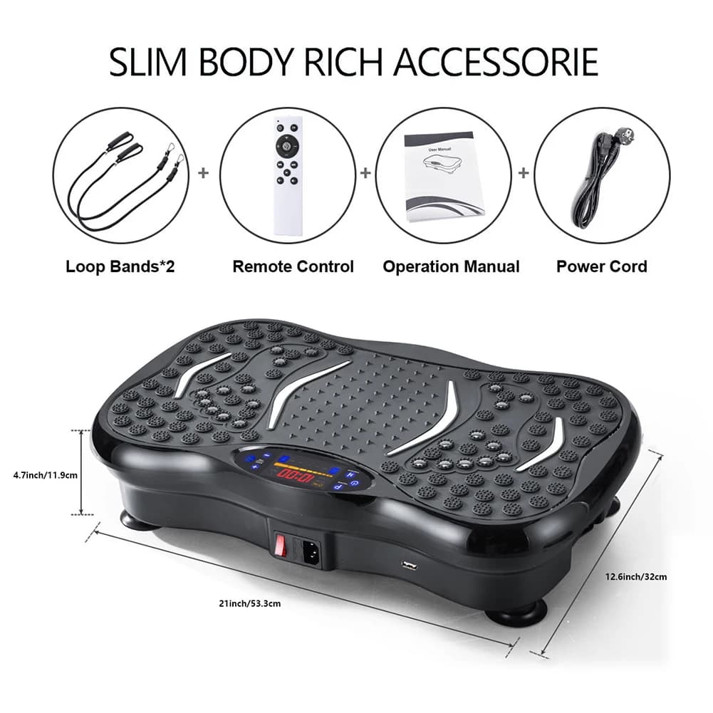 Machine d'exercice à plaque vibrante, Compatible Bluetooth, Shaker pour tout le corps, vitesse régla