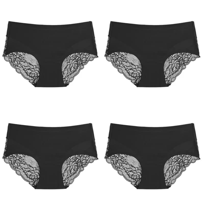 BZEL 4 pièces/ensemble culottes pour femmes slips en dentelle exquise sous-vêtements féminins respir
