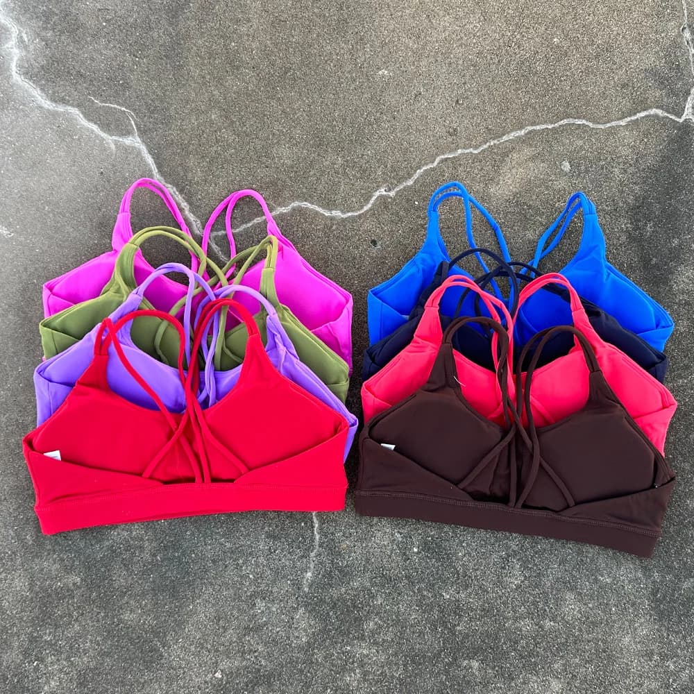 Femmes soutien-gorge de Sport haut à bretelles croisées femmes Push Up soutien-gorge de Sport Yoga h