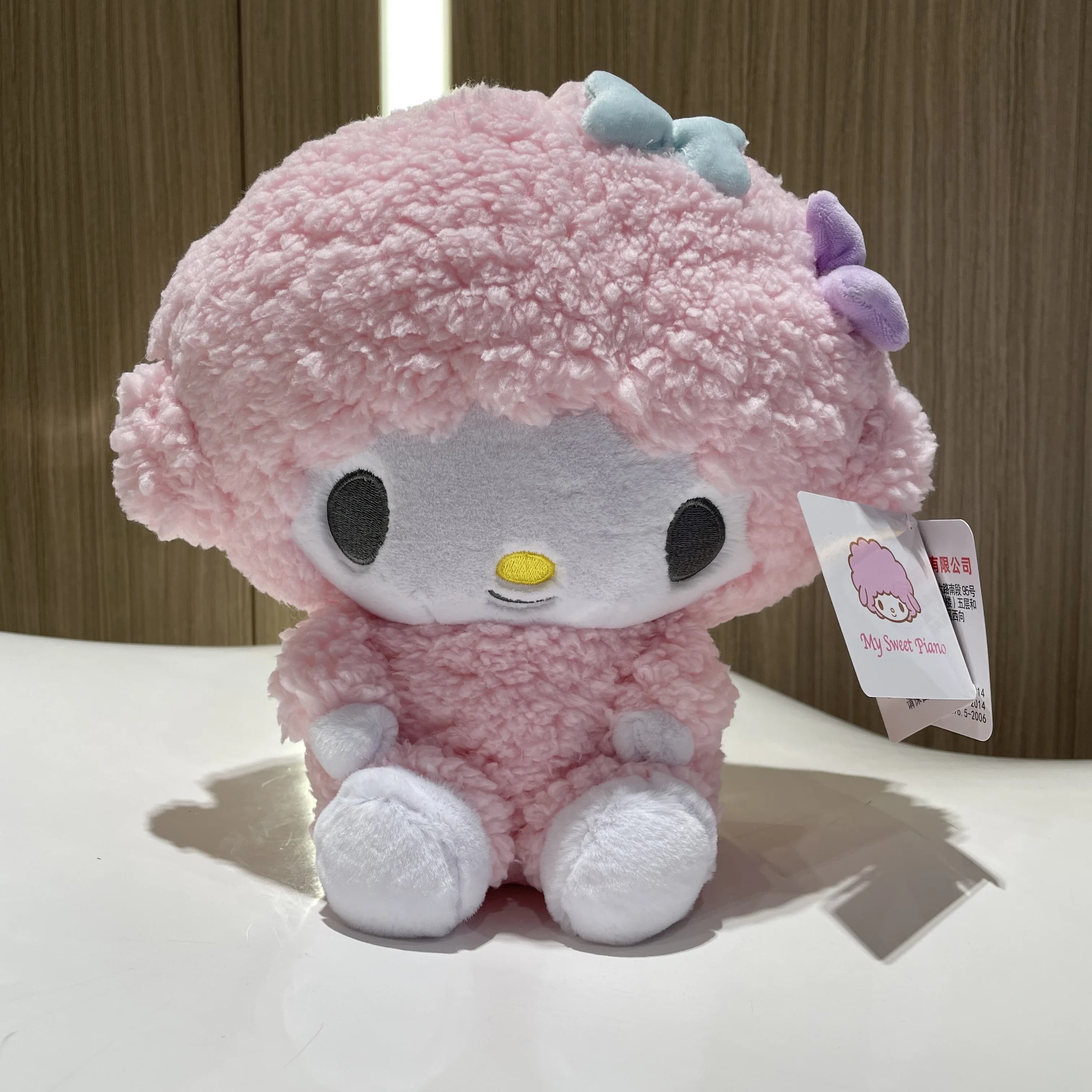 100% véritable Sanrio rose agneau mon Piano doux Kuromi ma mélodie Hello Kitty peluche poupée en pel