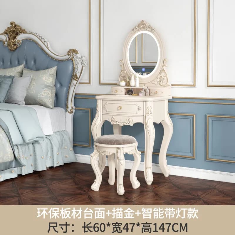 Coiffeuses de luxe de style européen, tables de maquillage modernes et simples pour chambre à couche