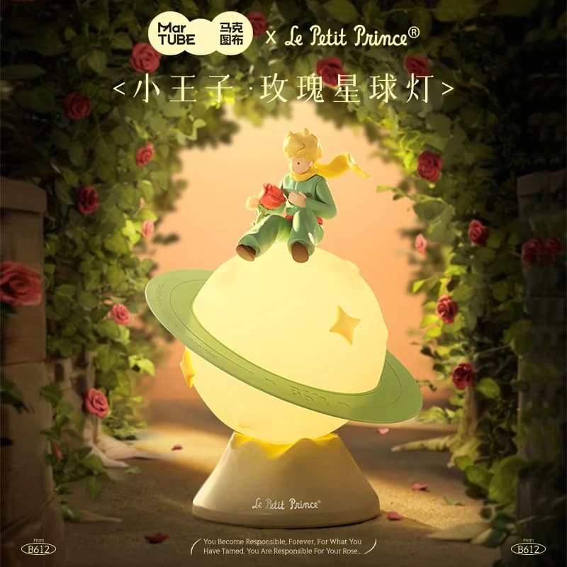 Lampe de nuit officielle du petit Prince, planète Rose, co-marque, atmosphère, ornement mignon pour