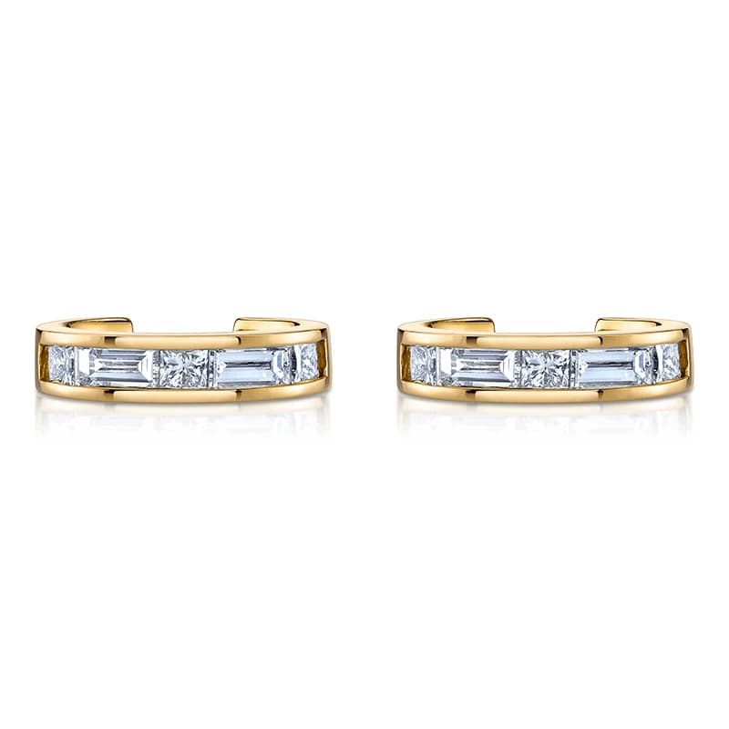 KEYOUNUO – boucles d'oreilles princesse en Zircon pour femmes, fausse Baguette, Clip de Piercing, bi