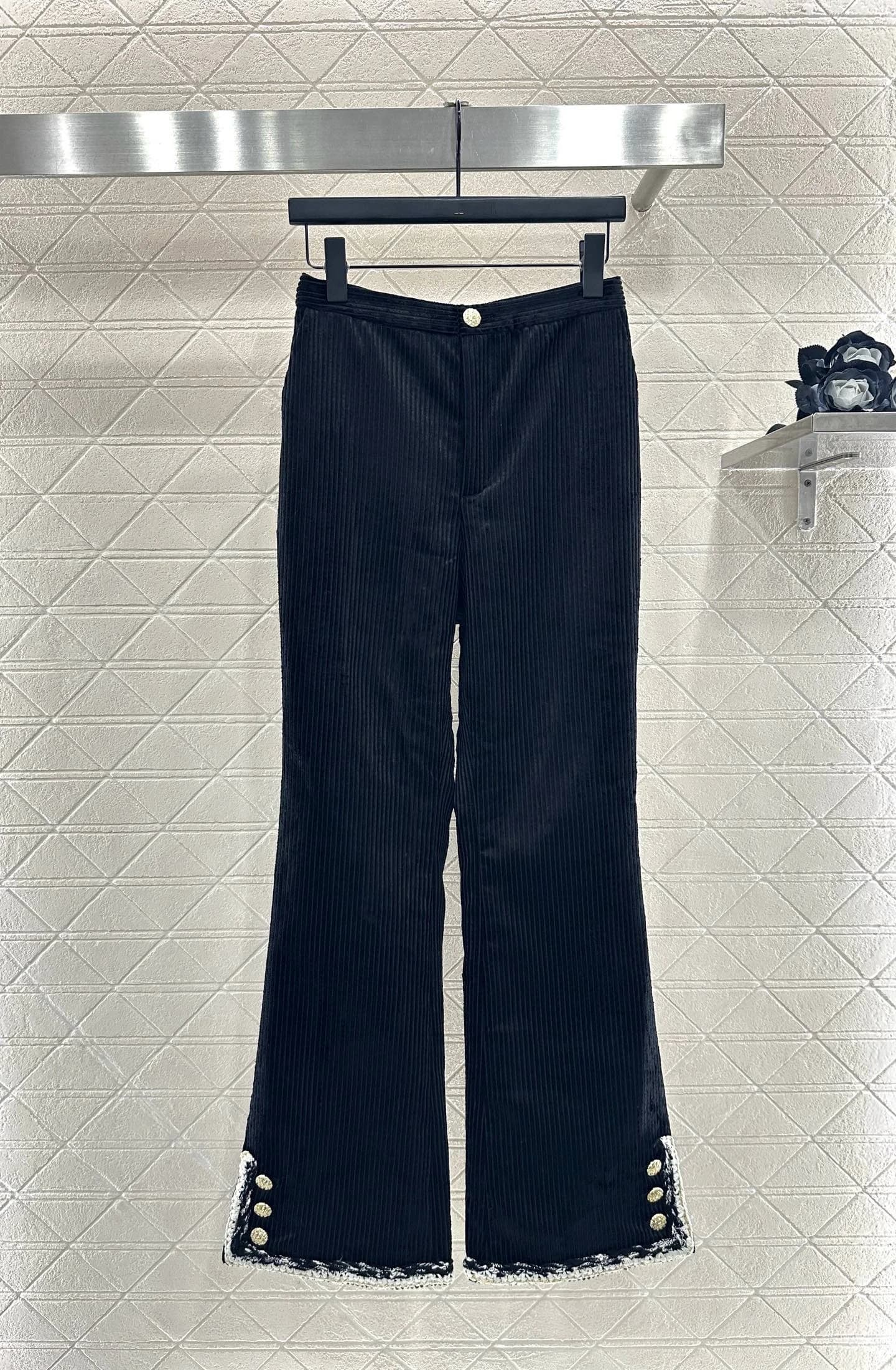Pantalon en velours pour femme avec Tweed, vêtements pour femme, vêtements d'automne