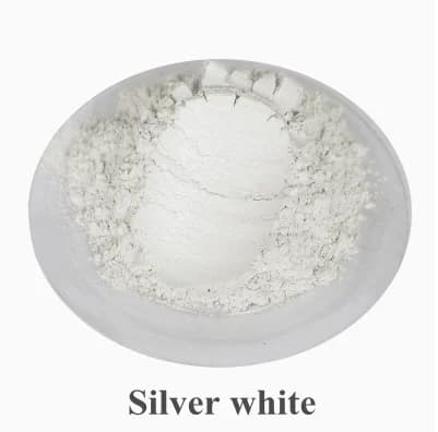 Pigment de poudre nacrée de Mica argenté brillant, fait à la main, paillettes pour ongles, poudre de
