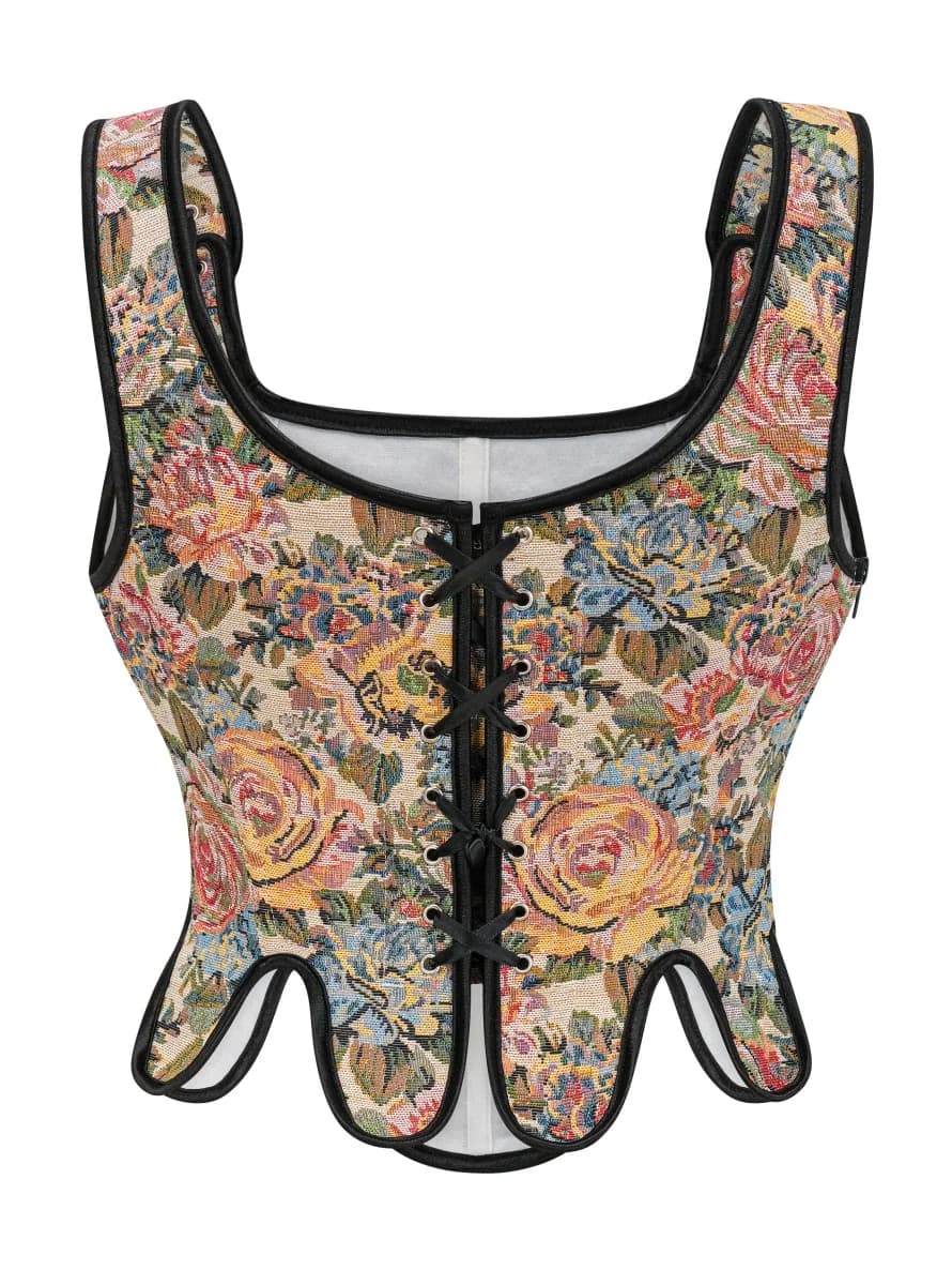 , Élégant Lolita Corset Soirée Rétro Floral Hauts Corset Sous-Vêtements Pour Femmes Mode Sexy Mince
