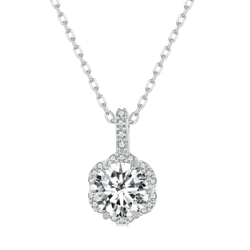 Bamoer U – collier Moissanite 1CT en argent Sterling 925, Design unique entouré de Zircon, collier c