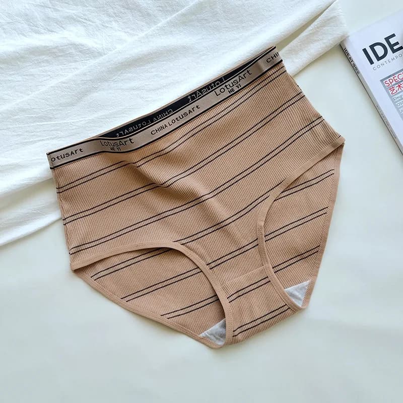 Culotte en coton côtelé, slip taille haute, grande taille, sous-vêtements pour femmes, coupe généreu