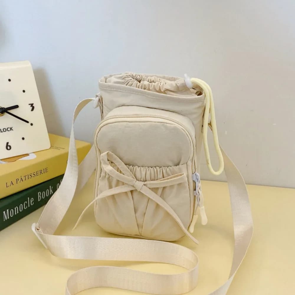 Sac à bandoulière pour bouteille d'eau à nœud papillon, sac de bouteille de gymnastique réglable de