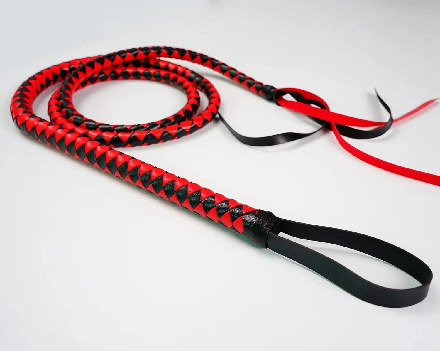Fouet de cheval en cuir PU à 4 tresses, 180CM, équipement de chevalier, sport équestre, blanc ou rou