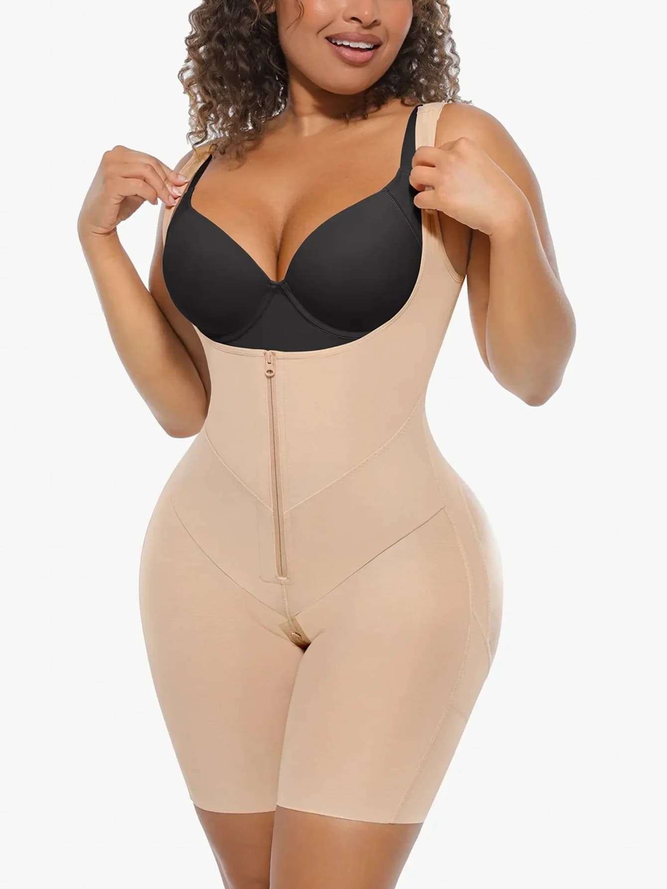 1 pièce Body sculptant intégral pour femme, avec soutien de la poitrine en U, contrôle de la taille