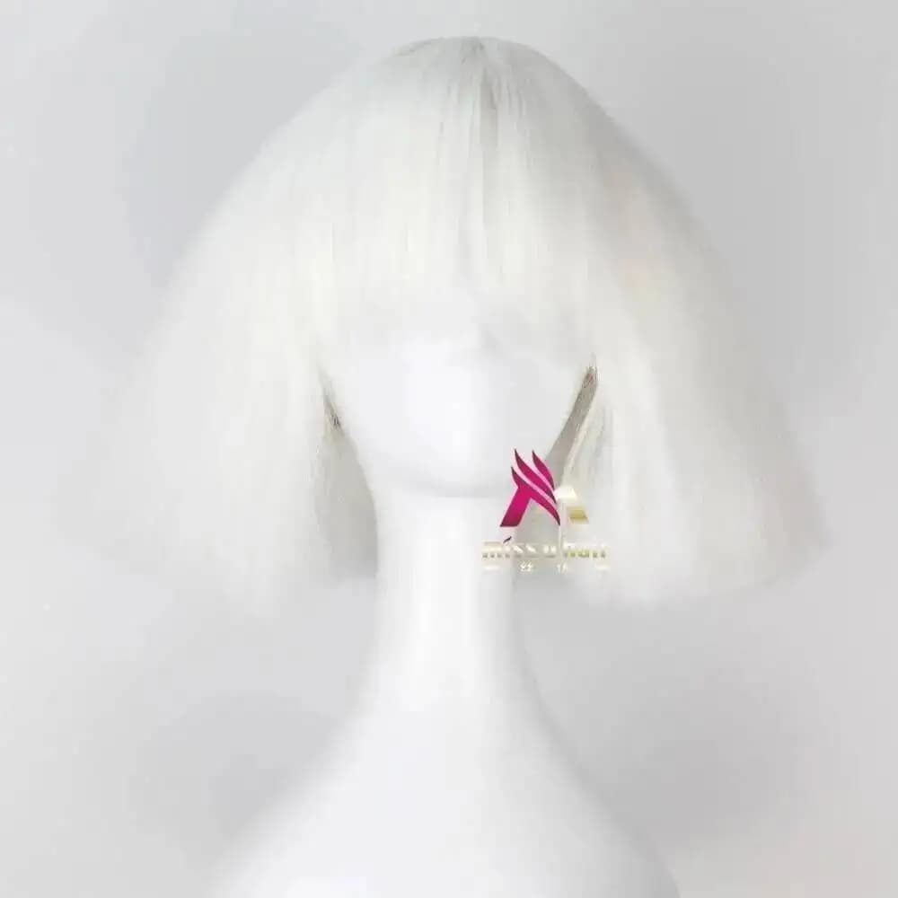 Perruque Lady Gaga noire, blonde, blanche, cheveux synthétiques, perruque de cosplay, perruques de c