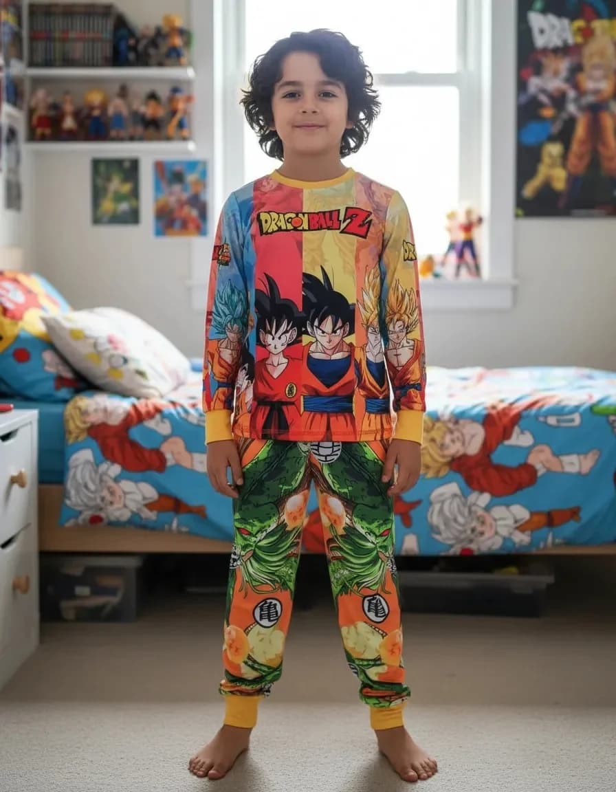 Nouveaux ensembles pyjama Bandai Dragon Ball Z 2026 pour adultes, enfants et couples – T-shirt à man