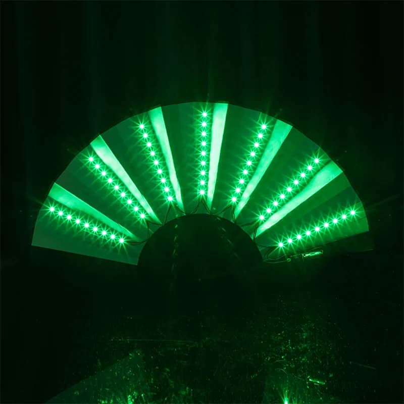 Ventilateur de jeu LED pliable Shoous, ventilateur à main coloré, décoration de fête au néon, boîte