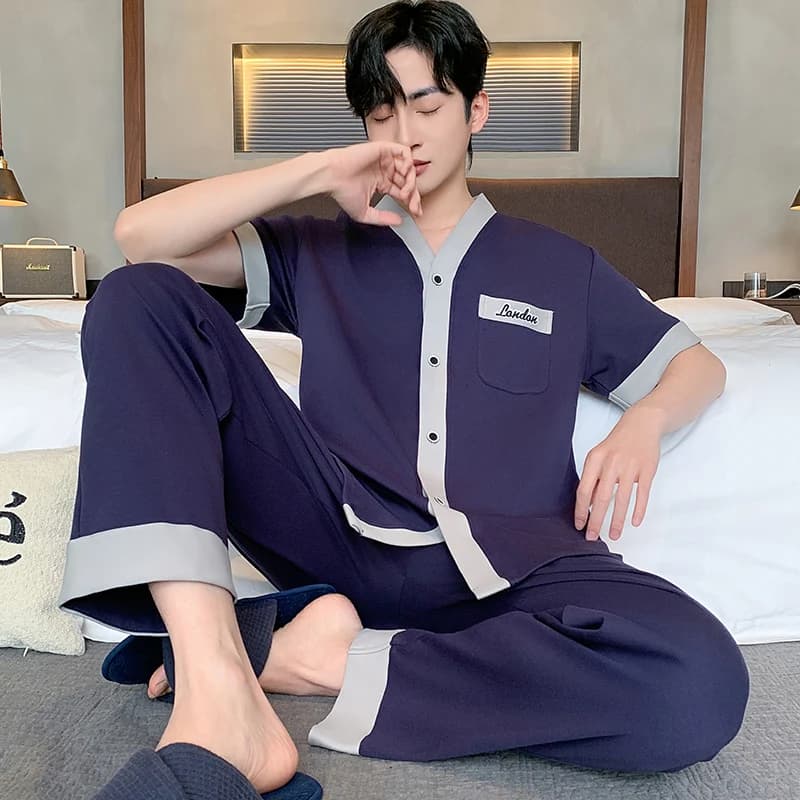 Kimono japonais pour homme, mode décontractée, couleur unie, cardigan ample, pyjama d'été à manches