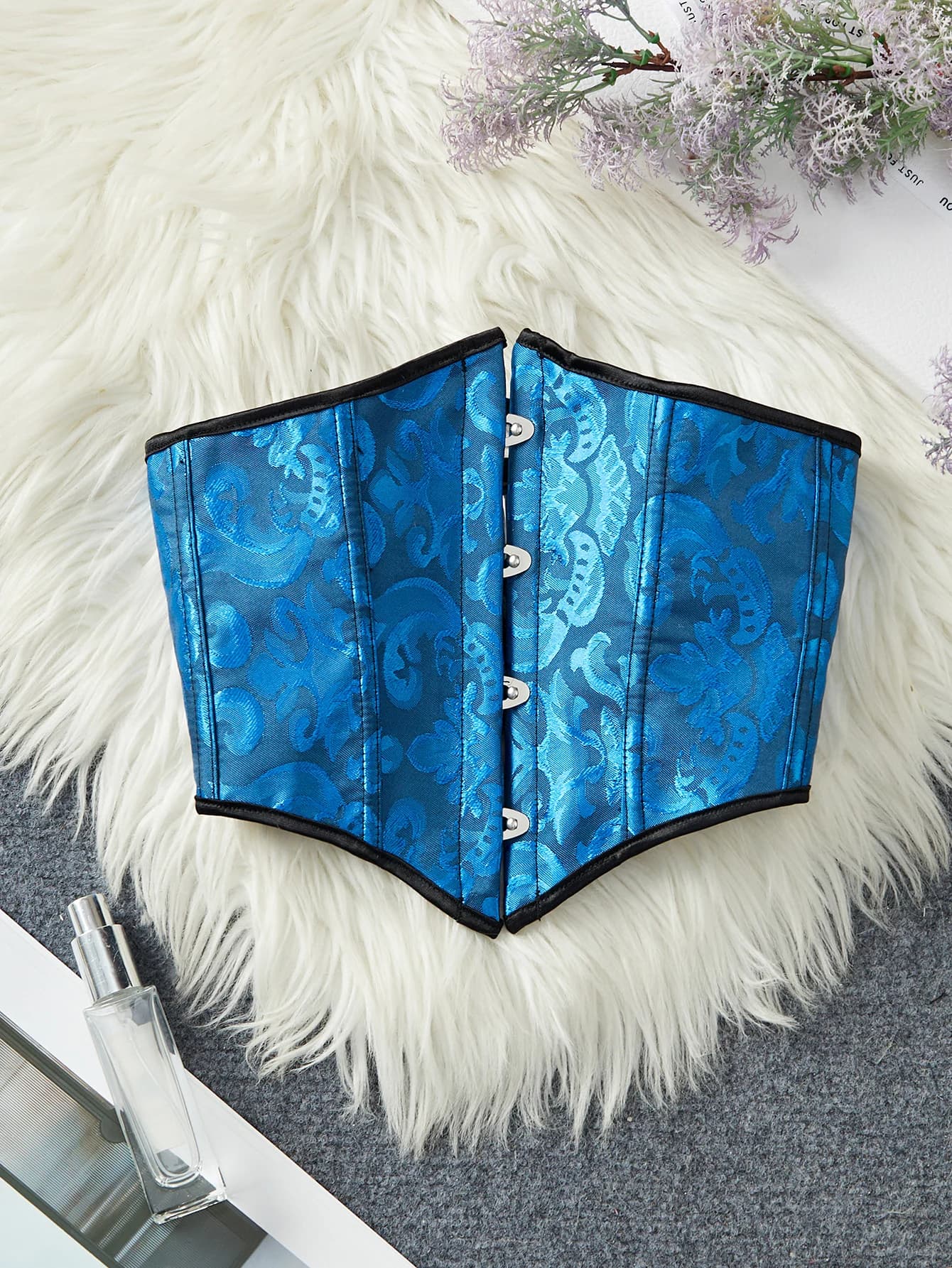 Ceinture Corset Courte Style Rétro, Correcteur de Posture, Sangle de Maintien Abdominal et Dorsal, S