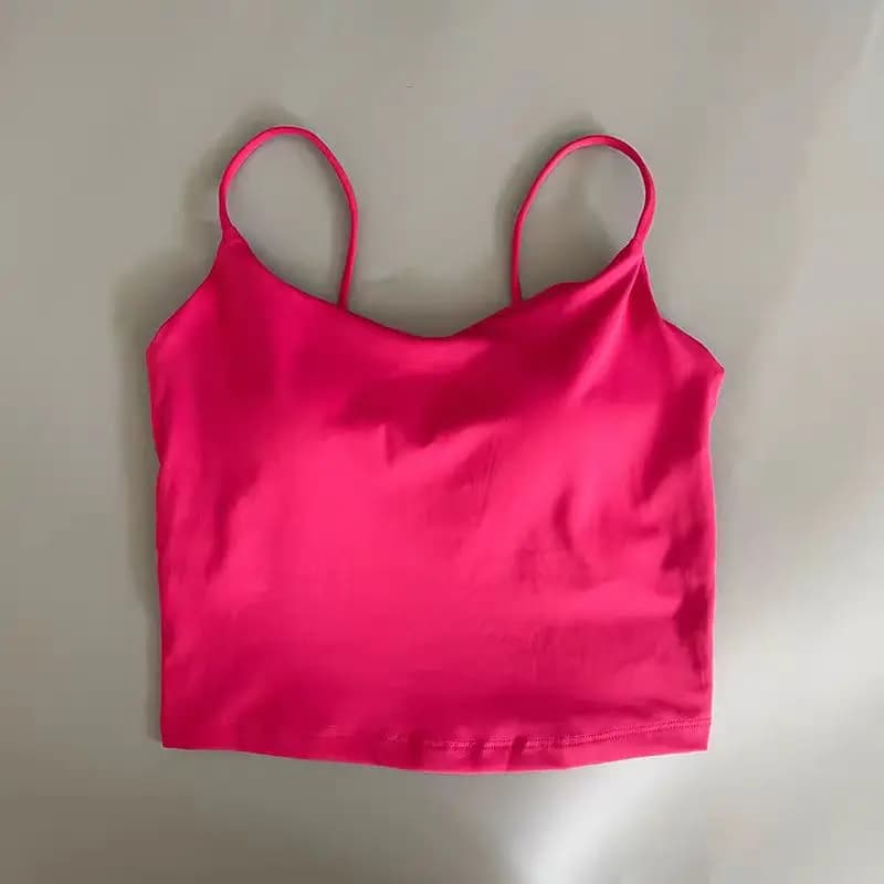 Soutien-gorge de sport sexy effet seconde peau pour femme – Bretelles fines, bonnet monopièce, haut
