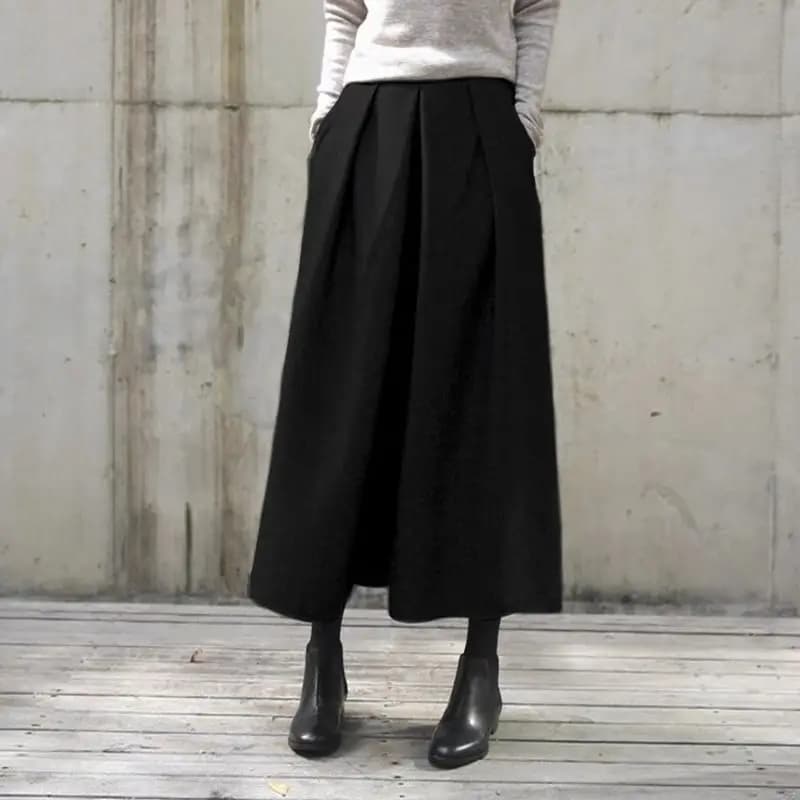 Pantalon Capri Décontracté et Tendance pour Femme, Taille Haute Élastique, Coupe Ample et Large, Idé