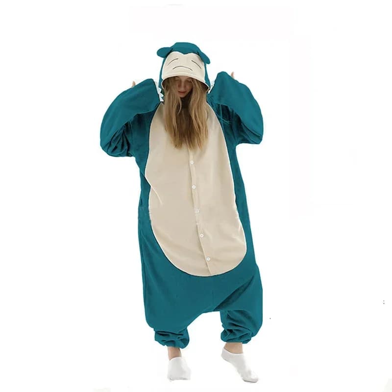 Pyjama Kigurumi Snorlax Pokémon XXL, Combinaison Cosplay, Costume d'Hiver, Halloween, Noël, Pyjama A