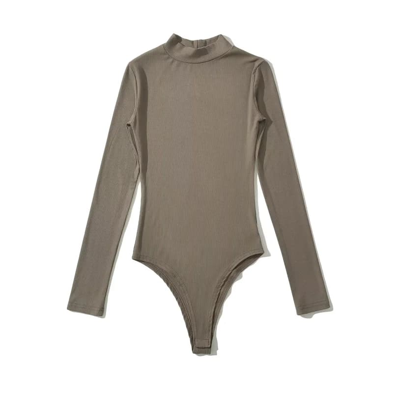 Costume de batterie à col roulé pour femme, manches longues, côtelé