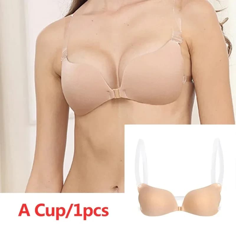 Cache-tétons invisibles en silicone pour femme, effet push-up, adhésifs, réutilisables, transparents