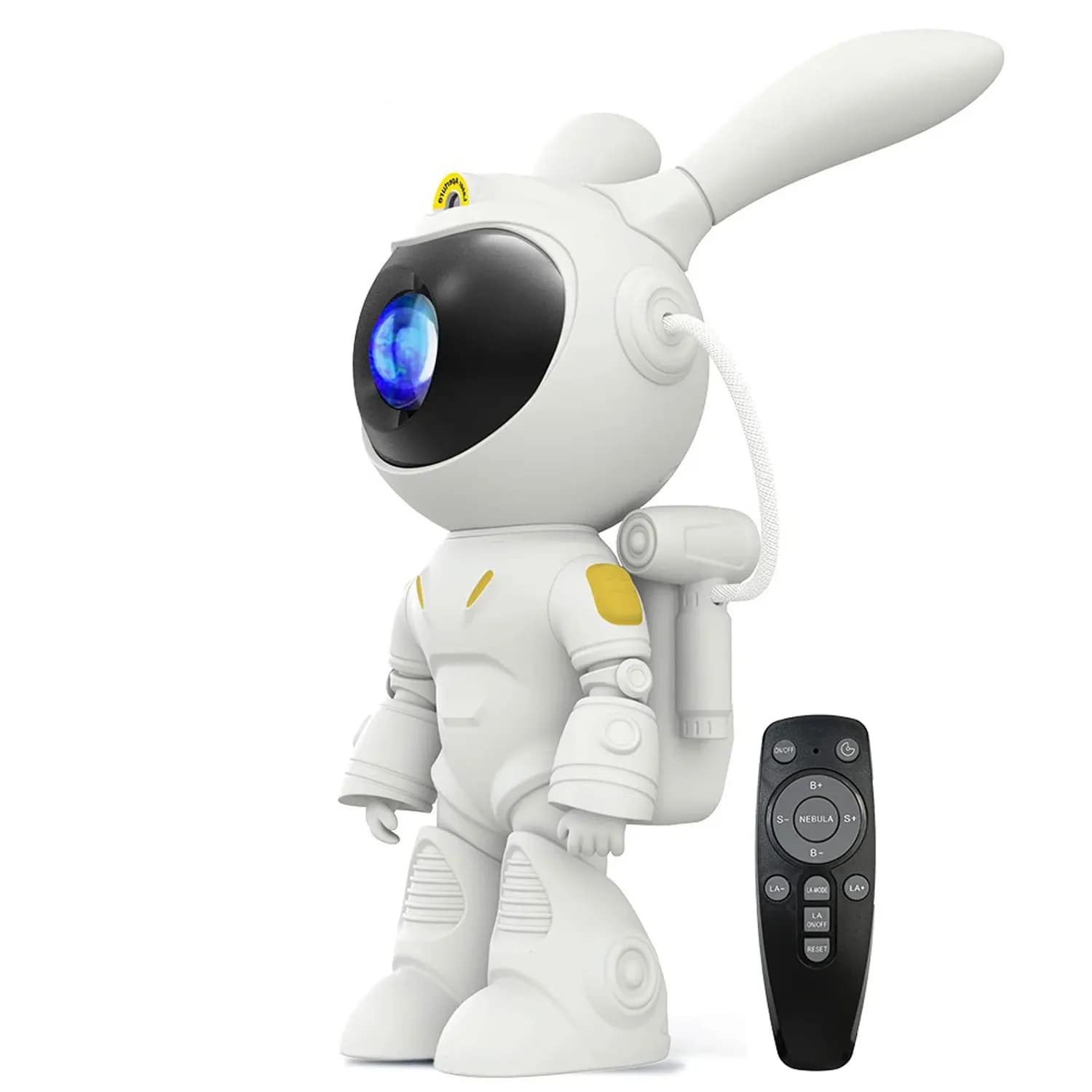 Lumières de projection d'astronome de lapin de l'espace, pleines d'étoiles, veilleuses décorées, cad