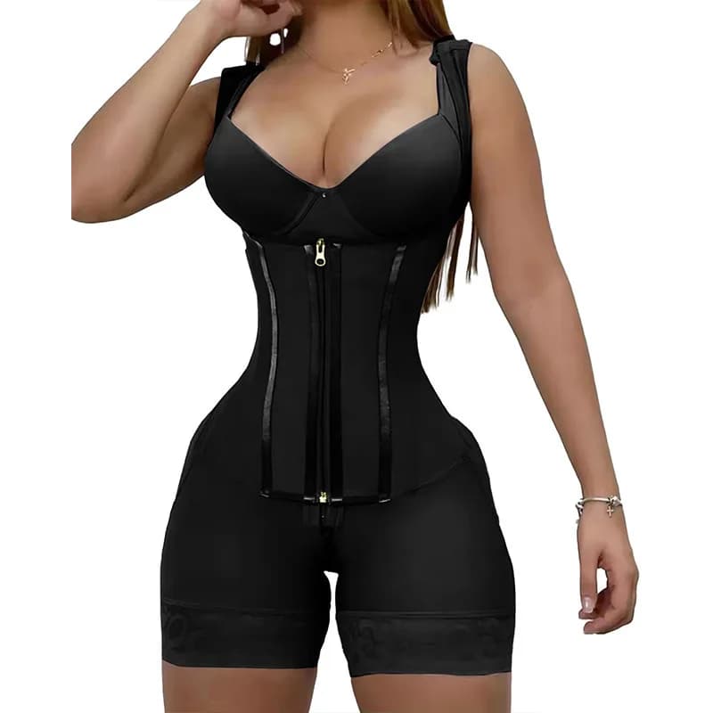 Body Shaper Shapewear femmes Body colombien Fajas 9 os haute Compression ceinture Double contrôle du