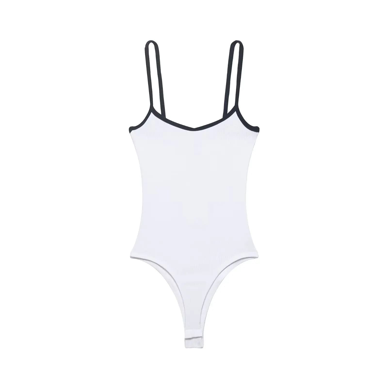 Combinaison Femme Été 2026 Nouvelle Collection Style Fille Tendance Col Rond Biais Coloré Bretelles