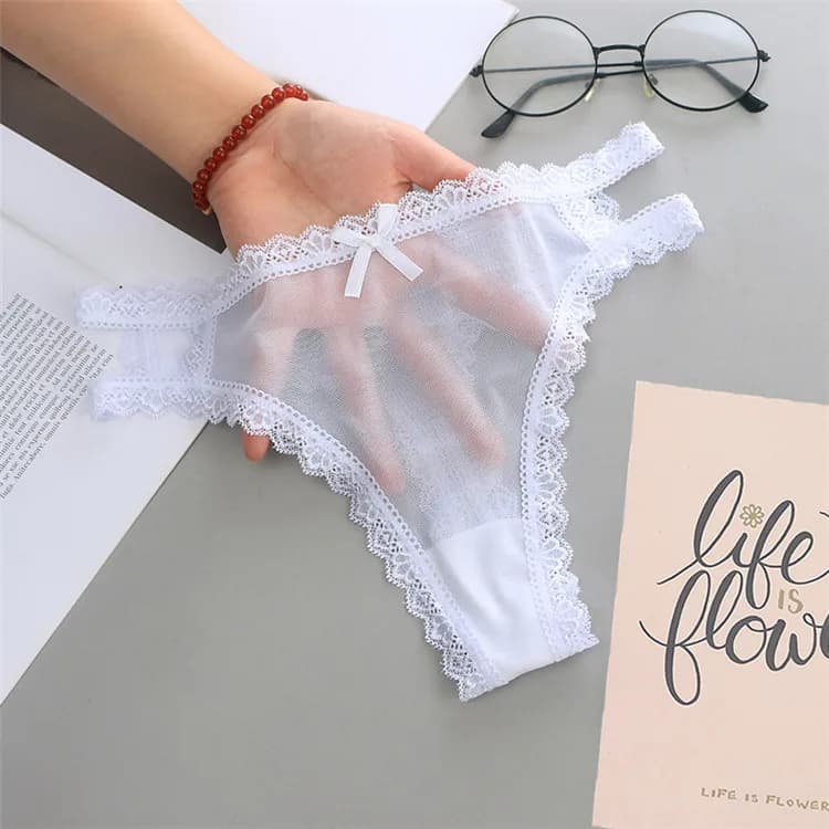Culotte fine d'été Sexy ajourée en dentelle pour femmes, sous-vêtements sans couture, taille basse,