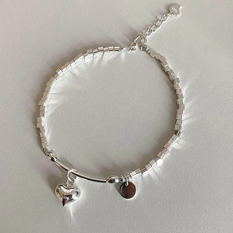 ANENJERY amour coeur coude Bracelet de perles pour les femmes Simple quotidien doux main bijoux acce