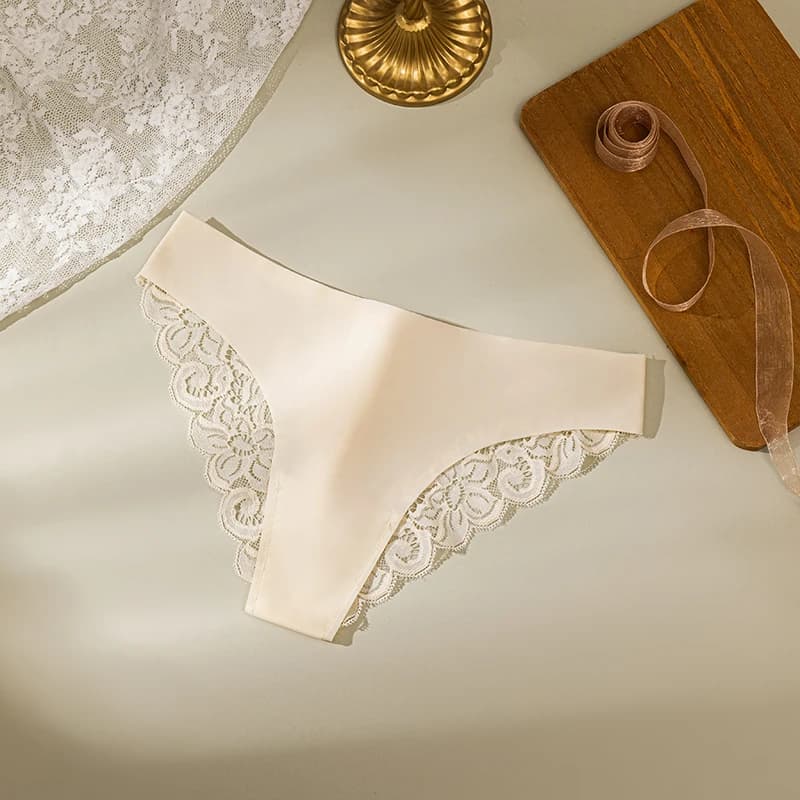 Culotte sexy en dentelle transparente sans couture pour femme, slip élastique, sous-vêtement féminin
