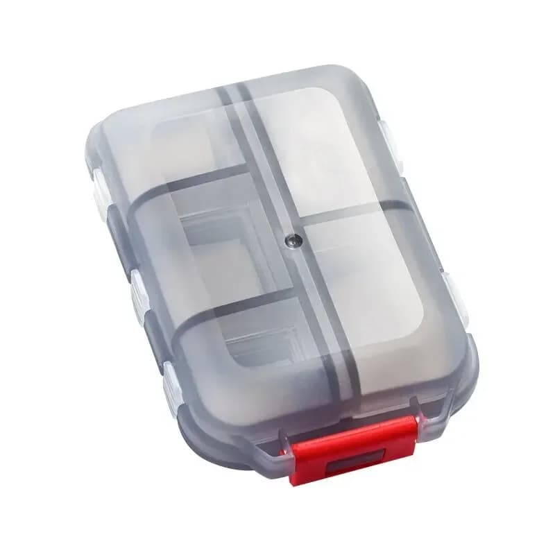 petites boîtes à médicaments divisées en sept compartiments, portables et pratiques à utiliser.