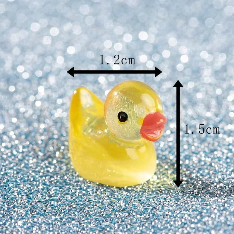 Figurines miniatures de canard qui brillent la nuit, décoration de jardin féerique, cygne lumineux,