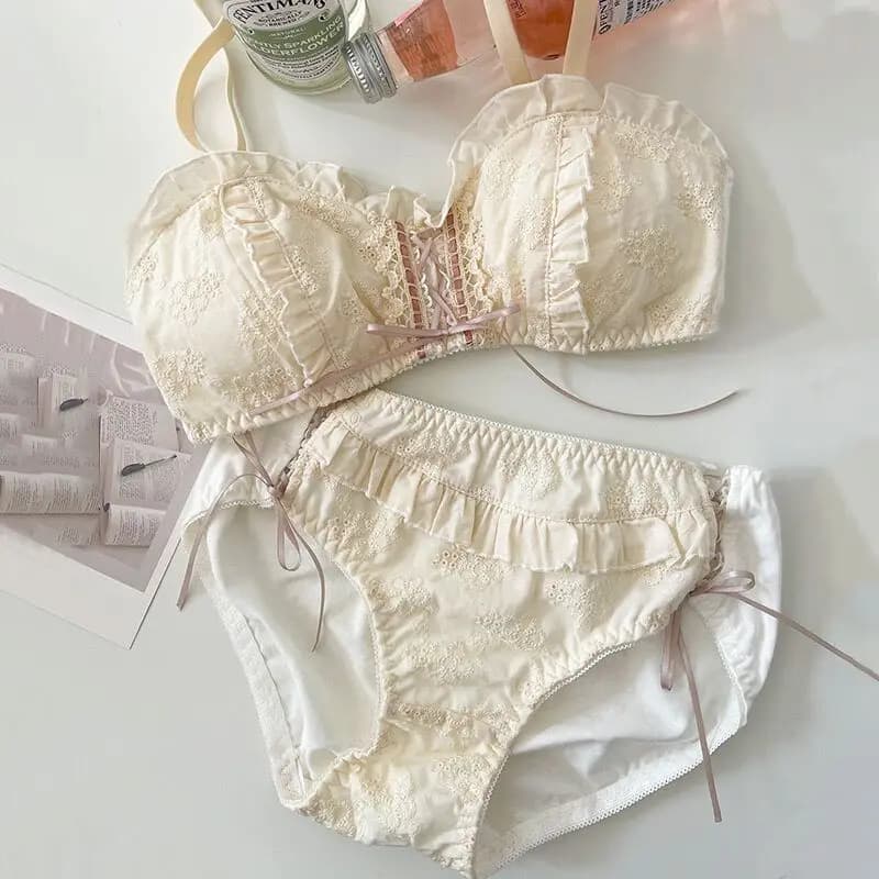 Ensemble soutien-gorge et culotte Lolita en dentelle princesse, ma mélodie sans jantes, ensemble de