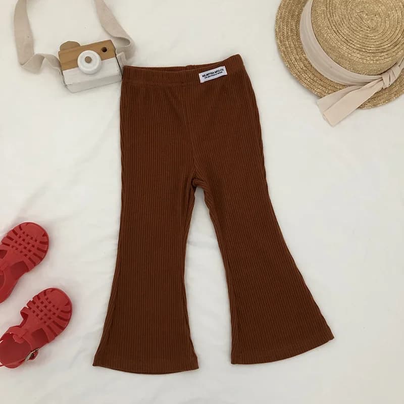 Pantalon à cloche pour filles, nouveau Style de printemps 2025, élégant, couleur unie, coupe ajustée
