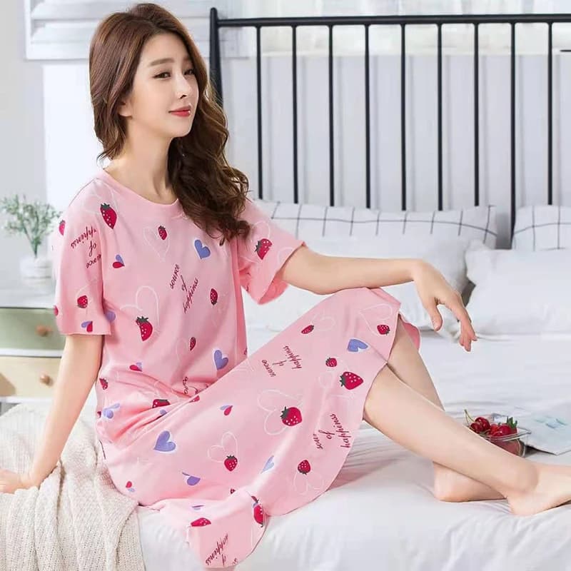Chemise de nuit à manches courtes pour dames, vêtements d'intérieur pour étudiantes, jupe longue, ro