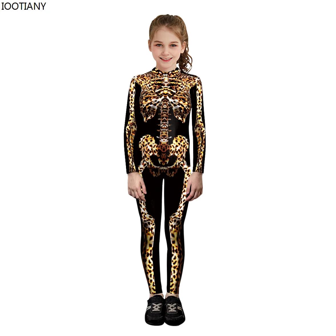 POP1 mode léopard squelette Cos combinaison 3d numérique imprimé body carnaval Parent-enfant Catsuit