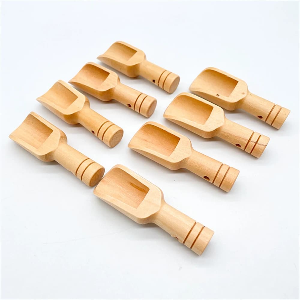 Mini cuillère à sel de bain en bois, petite cuillère à thé, épices, 50 pièces