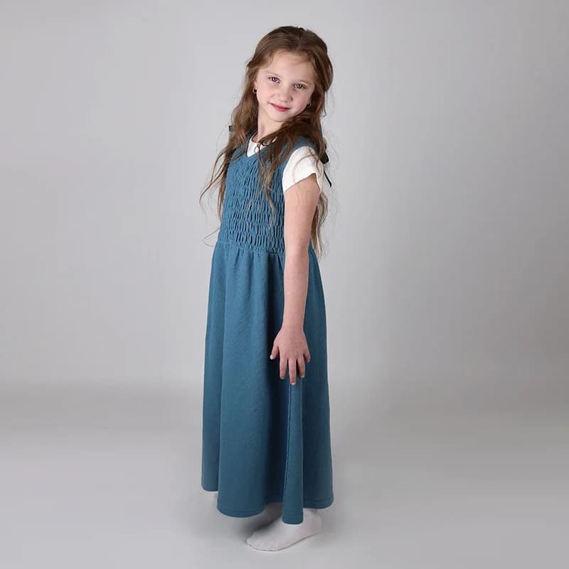 Robe maxi gaufrée 107 avec bandeau pour fille, vêtements d'été sans manches, col en v, chemise de nu