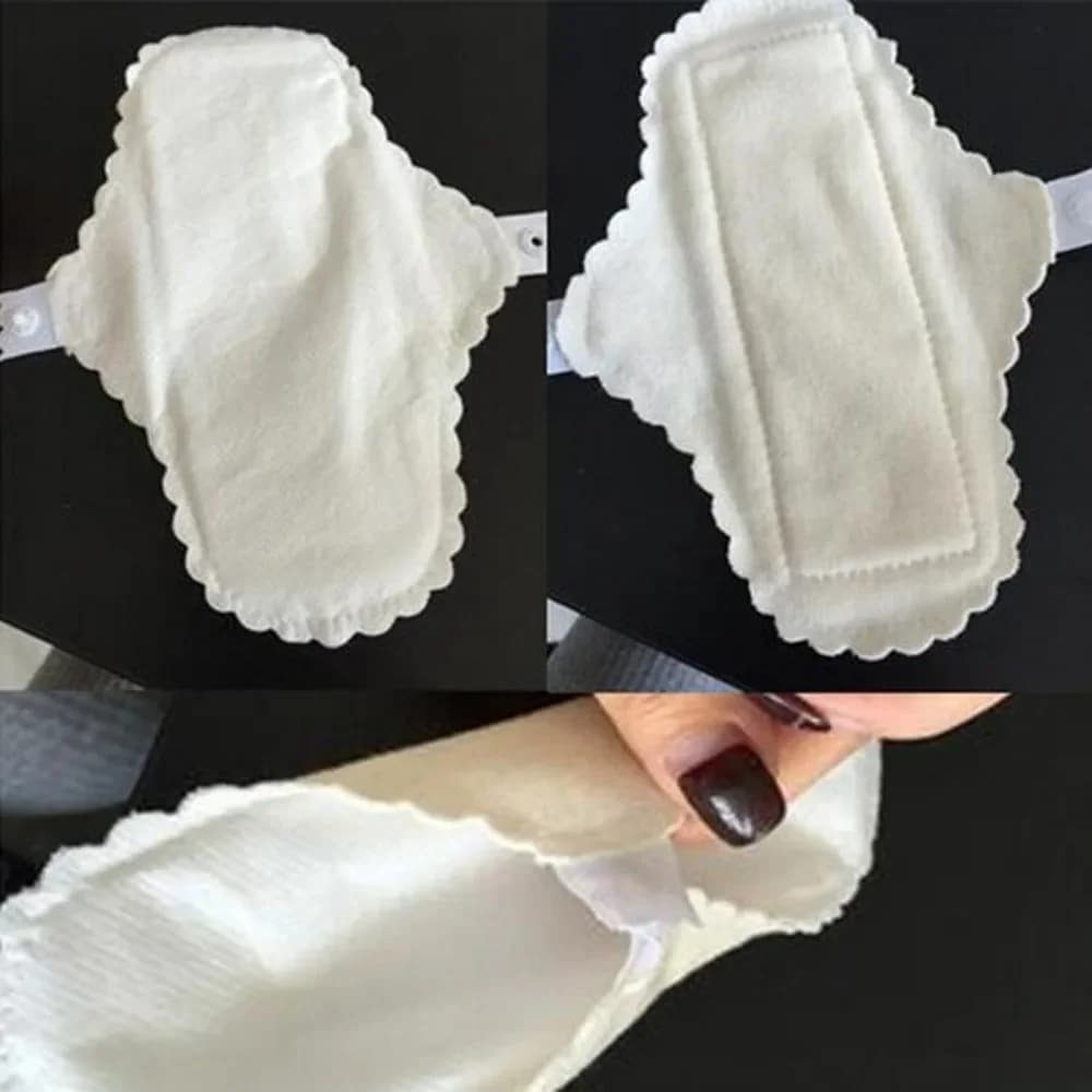 Tampons fins en coton réutilisables, 3 pièces, tissu menstruel, serviettes hygiéniques douces, servi
