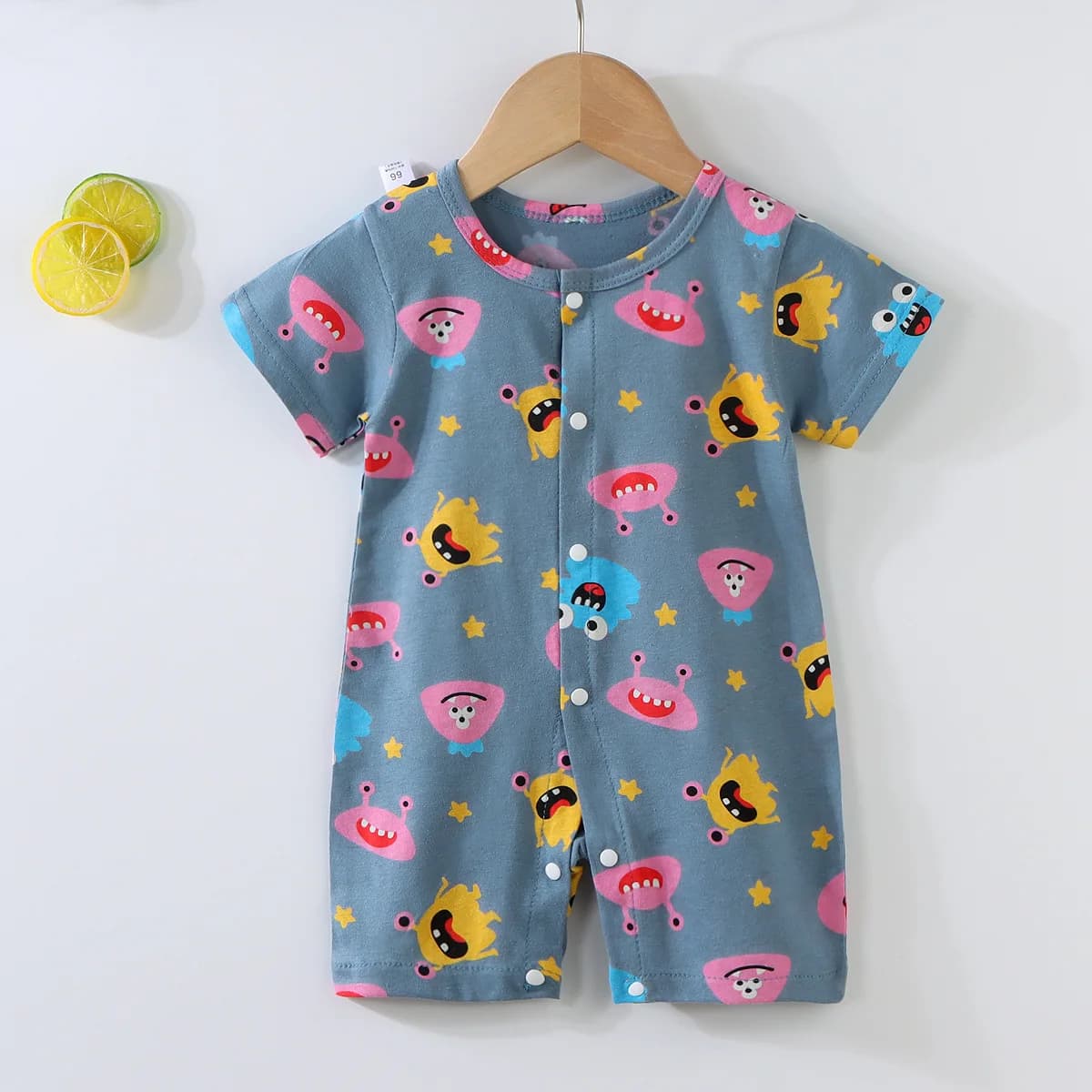 Barboteuse Jacquard en Coton pour Bébé de 0 à 1 Ans, Tenue Simple et Légère avec Fermeture à Pressio