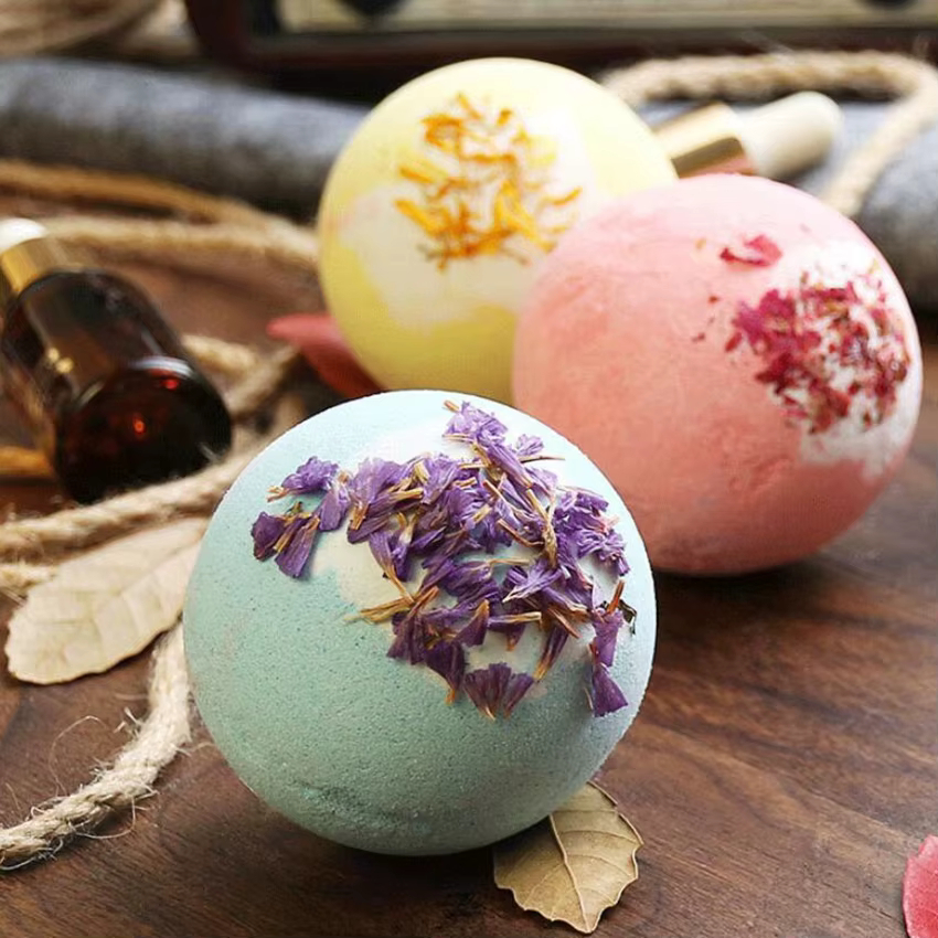 Boule de sels de bain à l'huile essentielle, nettoyage du corps, exfoliant, hydratant, boules à bull