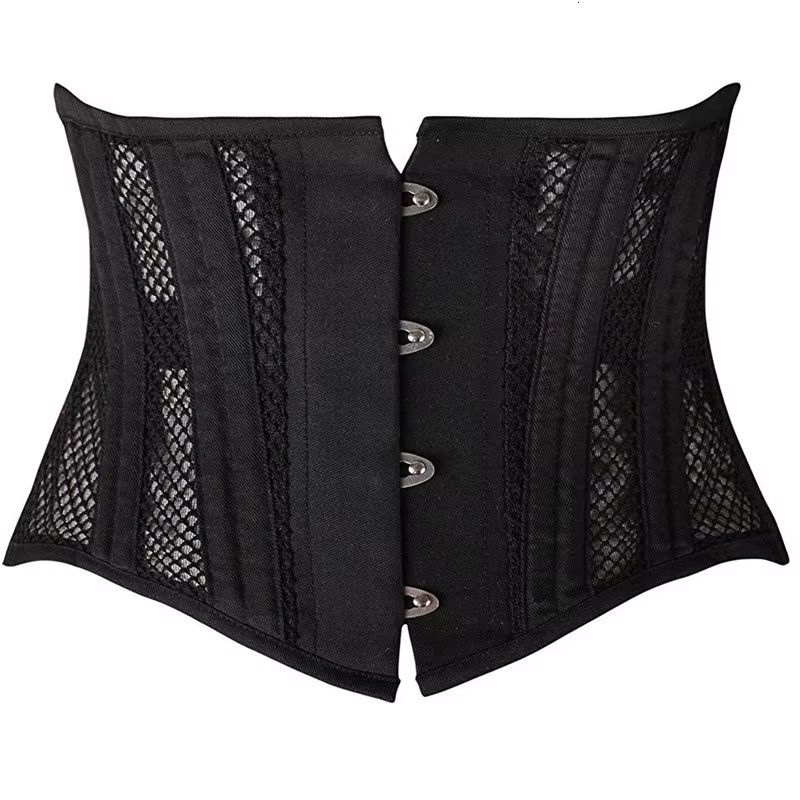 Corset sous le buste pour femme, torse court désossé en acier, serre-taille en maille respirante, co