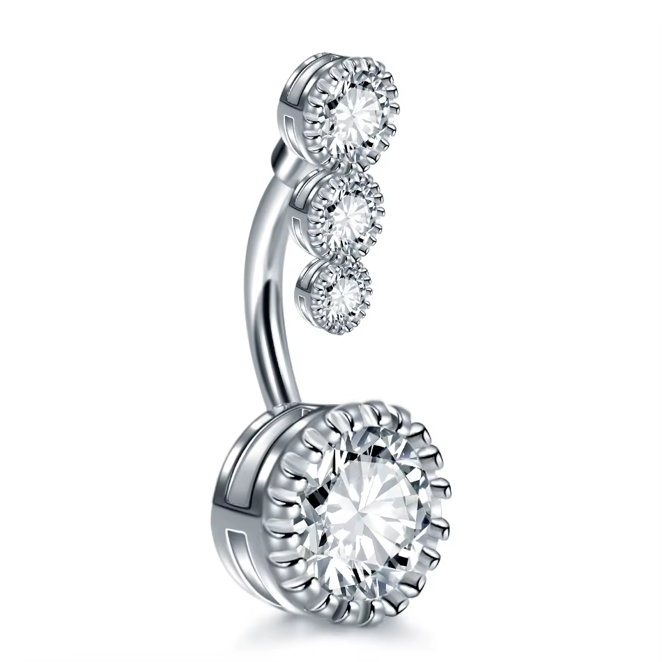 Anneaux de Nombril en Acier, Boule d'Ombligo, Barres de Nombril en Clip, Bijoux de Corps, 1 Pièce