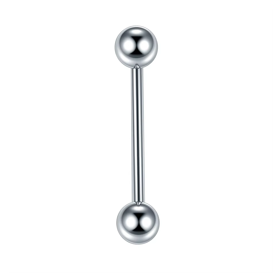 Anneau de langue en titane, 1 pièce, Piercing, bijoux de corps, haltère industriel fileté externe, b